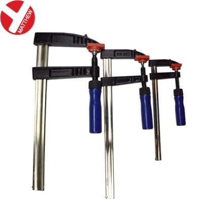 China Joinery Clamping DIN5117 Standard Heavy Duty Woodworking Tool F Clamp With Wooden Handle for sale