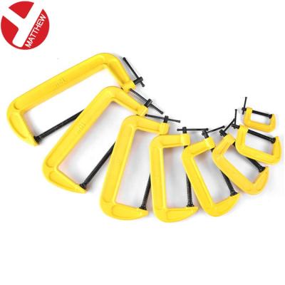 China Carpentry Clamping Tool / Other Cast Iron Heavy Duty Woodworking Clamping Yellow G Clamp With T Bar Handle for sale