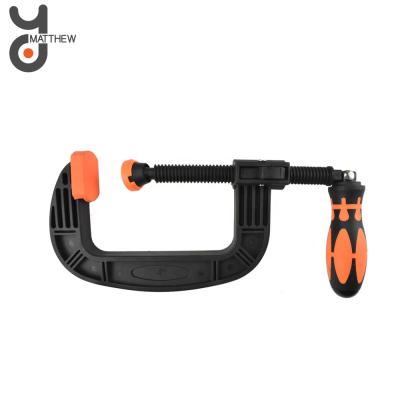 China Carpentry Clamping Tool Woodworking Nylon Quick Release G Clamp With 90 Degree Rotate Handle for sale