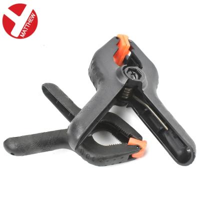 China Woodworking Plain Color Spring Nylon Light Duty Black Clamps For Woodworking for sale