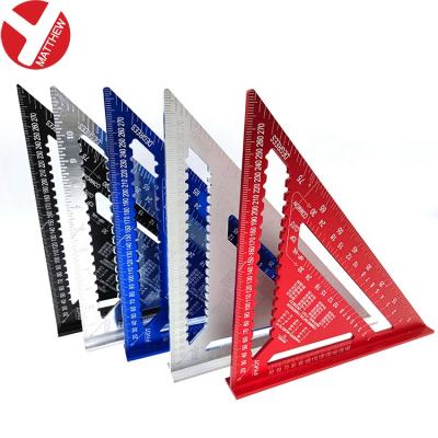 China Woodworking And Other 12inch Gauge Aluminum Protractor Woodworking Triangle Ruler Aluminum Right Angle Speed ​​Square for sale