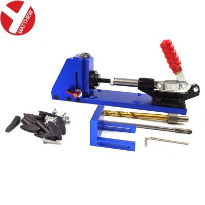 China Woodworking Hole Locating Aluminum Hole Marker Setting Drill Guide Set Portable Pocket Hole Jig Kit For Woodworking for sale