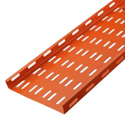 China Steel Electrical Perforated Cable Tray HDmann 50~900mm Width HDG Ventilated Cable Tray for sale