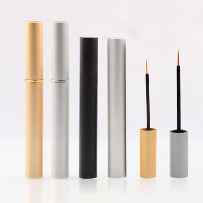 China Lip Gloss Filling LZ Pack Low MOQ 100pcs Black Silver Gold Foil Eyeliner Container Packaging 5ML Eyelash Serum Empty Tube With Brush for sale