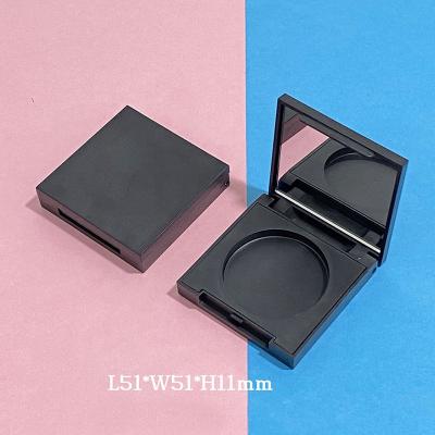 China Recycled Color 36.5mm Stock Plain Custom Blusher Compat Powder Makeup Case Logo Square Matte Black Lipstick Materials Lz Package With Mirror for sale