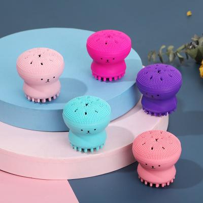 China EXFOLIATE LZ Pack Octopus 100pcs Shape Running Cleansing Face Brushes Beauty Silicon Face Scrubber Facial Cleaner Exfoliating Brush for sale