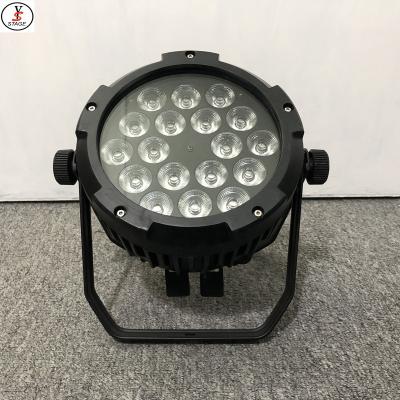 China Theme Park 18pcs IP65 Waterproof Par Lighting 18pcs 18w RGBW Led Flat Par Can Light Outdoor Led Stage for sale