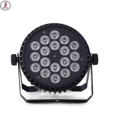 China Theme Park 18*18W 6in1 Rgbwauv LED Outdoor Waterproof IP65 Flat Par Led Par Light for sale