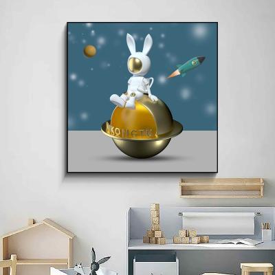 China JIAHUA Modern Children's Anime Room Space Rabbit Home Decorative Painting Wall Painting For Living Room for sale