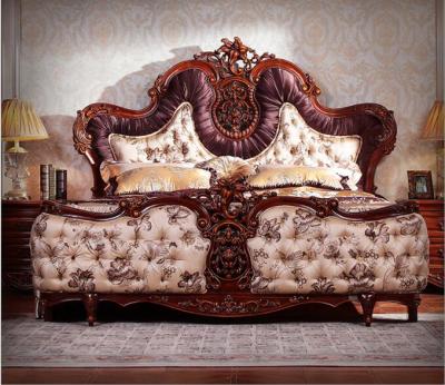 China Classic Luxury Style BISINI Claret Palace Luxury Hand Carving Bedroom for sale