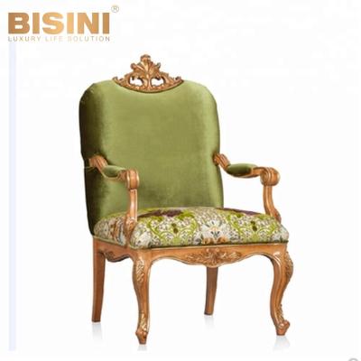 China Leisure chair Bisini luxury french style baroque armchair, royal hand carving fabric armchair sofa furniture BF07-40016 for sale