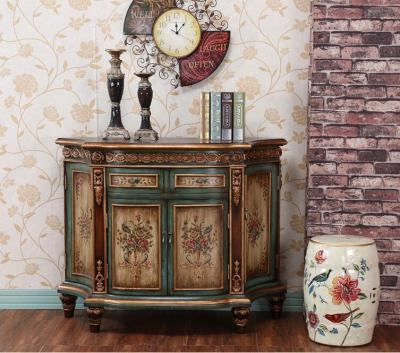 China BISINI Classic Handpaint Solid Wood Royal Console Table For Living Room for sale