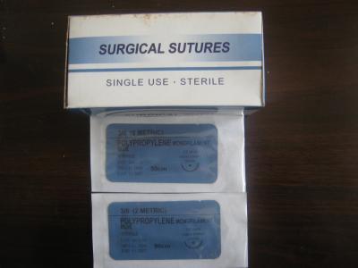 China Non-absorbent 1# PE Suture 75cm,  with needle CE certificate from China for sale