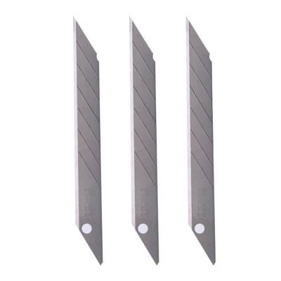 China Wholesale sharp carbon steel art blade large industrial triple blade plastic box cutter blade 10 pieces/box for sale