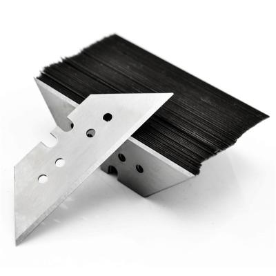 China Trapezoidal blade carpet cutter blade carbon steel trapezoidal blade custom folding tool knife four hole T blade for sale