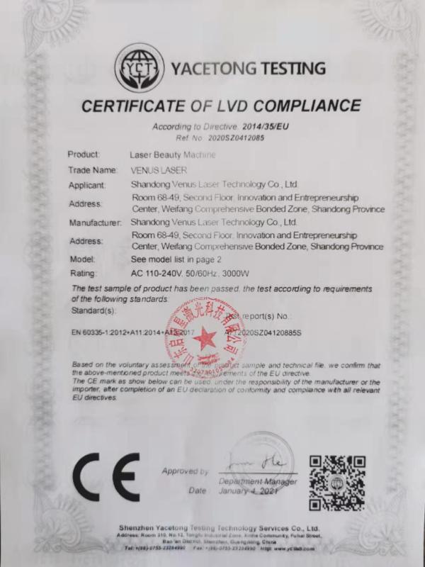 CE - Shandong Venus Laser Technology Co., Ltd.