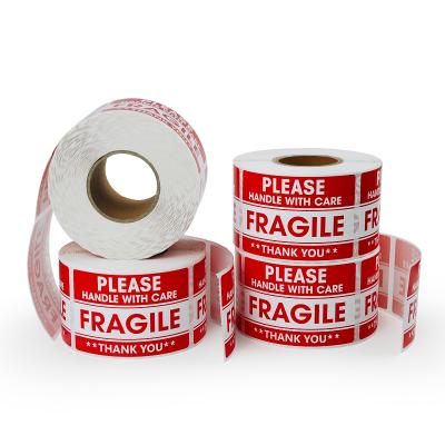 China China Factory Premium Quality Waterproof Outlet and Caution Label Private Labels Fragile Red Thermal Sticker for sale