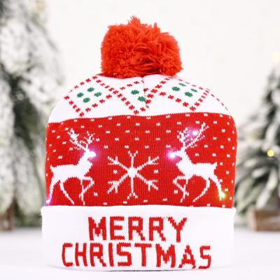 China COMMON Party Baby Funny Christmas Beanie Light Warm Up Christmas Hat for sale