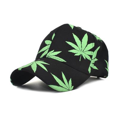 China Women's Maple Leaf Digital Printed COMMON Sports Baseball Cap for sale