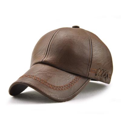 China Winter COMMON New High Quality Hat PU Leather Baseball Cap for sale