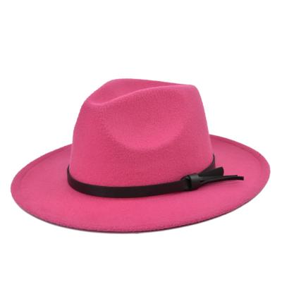 China 2020 Plush England Style Men Felt Jazz Fedora Hats Wide Brim for sale