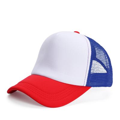 China JOINT OEM Quality Contrasted Color Red Blue Mesh Cap Adult Custom Trucker for sale