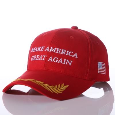 China JOINT Adjustable Baseball Cap With USA Big Donald Trump Embroidery Again And American Flag Hat for sale