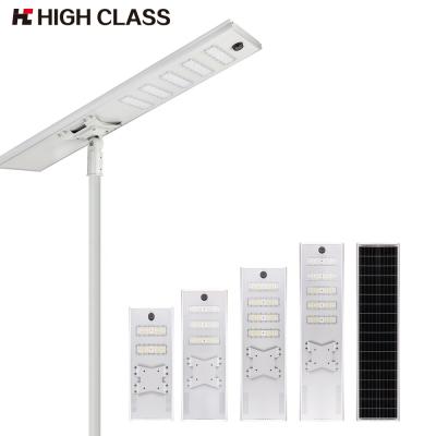 China ip65 100 200 300 Watts Wide Area Super Brightness Waterproof All Wall Mounted Illumination In One Led Solar Street Light for sale