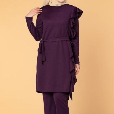 China New design plus size malasia muslim women set muslim tops and pants hot sale along for sale