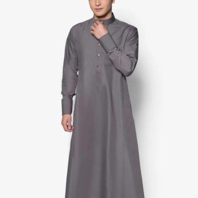 China Anti-wrinkle Small Quantity New Style Malaysia Jubah Mens Polyester Arab Jubah Thobe Fabric For Men for sale