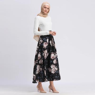 China Newest Fashion Modest Women Digital Printing Flower Elegant Maxi Skirt Plus Size Fashion Hot Sale New for sale