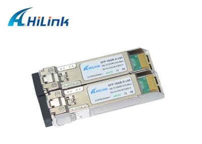 China 10 GBASE-BX WDM Single Mode Fiber Module 10G 1270/1330nm 60km DOM BiDi SFP+ LC Single Core for sale