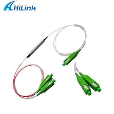 China FWDM Filter Steel Tube Type Fiber Optic Wdm TX1550 RX1310/1490nm SC APC Connector for sale