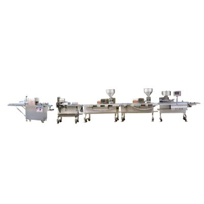 China Easy Operation Fully Automatic Topping Cross Egg Bread Making Production Line  With Bread Cutting Slicer Machine Price for sale