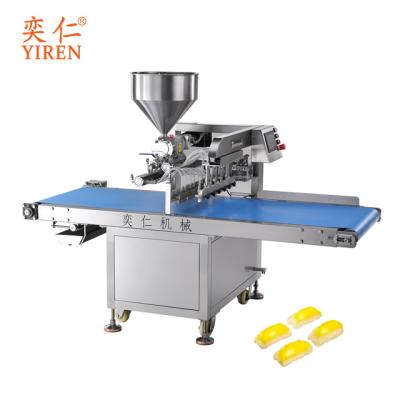 China Snack food factory Automatic Deposiing & Topping machine for puff or cream on bread or cake For Bread Plants for sale