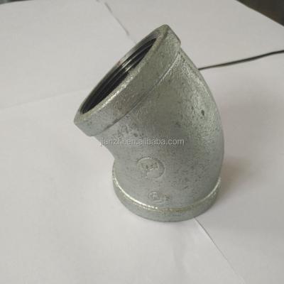 China Oil Hot Dipped Galvanized Malleable Iron Casting Threaded Pipe Fitting 90 Degree Elbow for sale