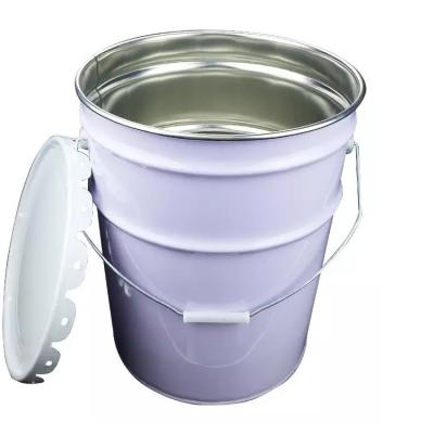 China Un Steel Pail Approved Paint Usage Metal Handle Pail With Flower Edge Lid Shipping And Storage for sale