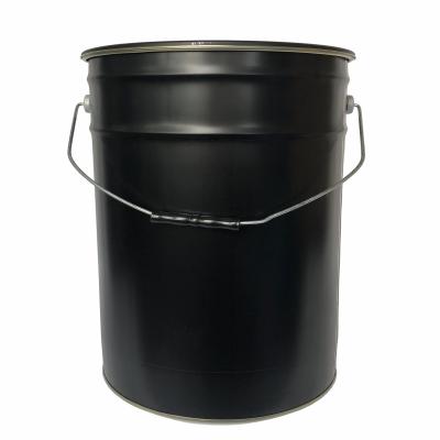 China Shipping and Storage 25 Gallon Drum Black Pail With Air Evacuation Valve Steel Lid For Coffee Bean for sale