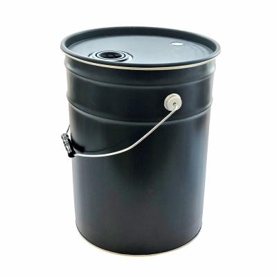 China Black Multi Size 20L Shipping And Storage Pail With Air Evacuation Valve Steel Lid For Coffee Bean for sale