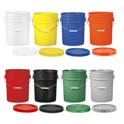 China Different Color Buckets Open Head Plastic Buckets Shipping And Storage Paint Buckets for sale