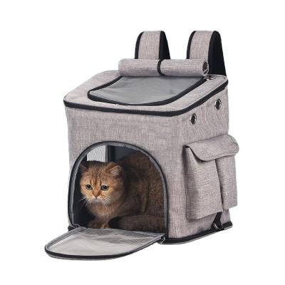 China Stocked Price Cat Bag For Travel Volume Backpack Mesh Carrier Expandable Breathable Pet Care Pack Portable Outing Large for sale