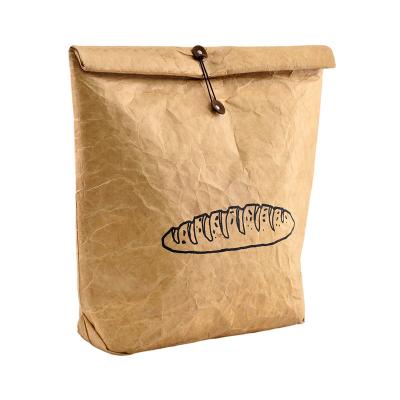 China Large Insulated Washable Paper Lunch Box Eco-Friendly Thermal Lunch Bag Insulated Thermal Lunch Cooler Bag Insulated Picnic Kraft Paper Bag for sale