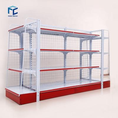 China Easy Install Factory Price Pharmacy Shop Supermarket Floor Custom Metal Net Standing Displays For Snacks Bottles Toy for sale