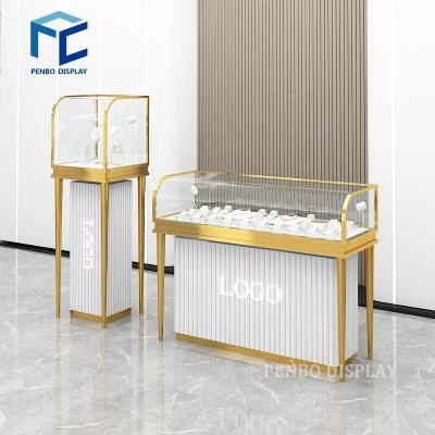 China High-end Diamond Display Table Glass Jewelry Display Showcase Retail Showcase Set Modern/High-end Commercial Furniture for sale