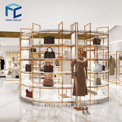 China Display Racks Fashion Whole Furniture Women's Clothing Store Customization Shop Dress Display Rack Metal Shelf Clothing Racks For Boutique for sale