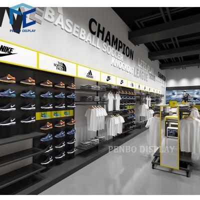 China Morden Shoe and Apparel Display Racks Stands Sport Shop Display Rack for Sport Shoe and Apparel Store for sale