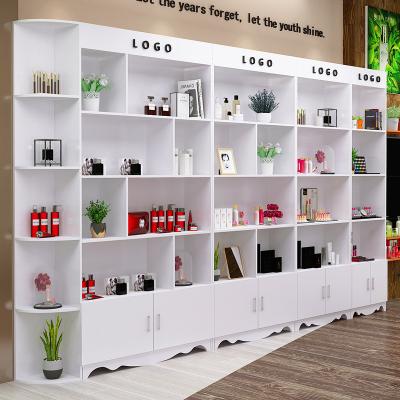 China Single-Sided Cosmetics Shelves Cabinet Beauty Salon Hair Salon Mother And Baby Shop Product Display Shelf Customized for sale