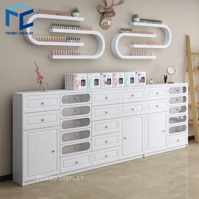 China Corrosion Protection Commercial Cosmetic Display Rack Rack Shelves Furniture For Cosmetic Nail Polish Store for sale