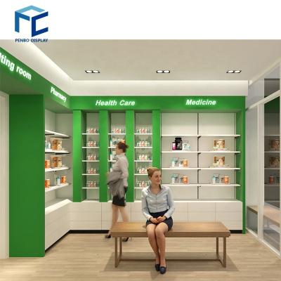 China Fashion and Modern Pharmacy Shop Cashier Design Display Showcase Furniture for Retail Store Fixture for sale