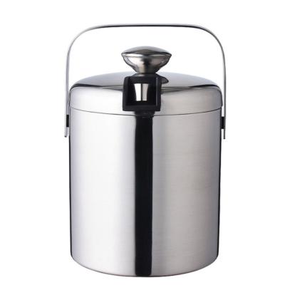 China 2019 Hot Selling Viable 1.3L Beer Ice Bucket Double Wall Stainless Steel Insulated Ice Bucket 1300ml With Lid For Bar for sale